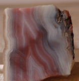 Australian Queensland agate slab 12 grams pink red white and grey great banding - radiantrocksct