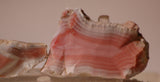 Australian Queensland agate 2 heel slabs 46 grams pink red white great banding - radiantrocksct
