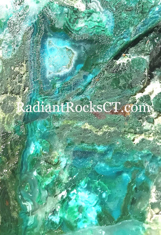 Ray Mine Chrysocolla Malachite Agate slab 8.0 oz (225 grams) - radiantrocksct