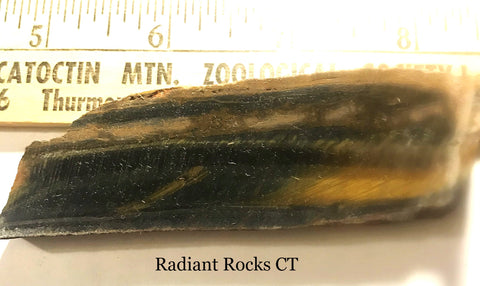 Blue Gold Tiger's Eye lapidary cabochon slab 1.6 oz (40 grams) - radiantrocksct