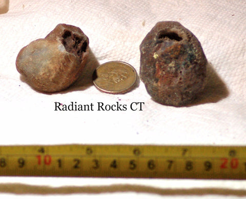 Botswana banded agates 4.8 oz (135 grams) 2 lapidary nodules - radiantrocksct