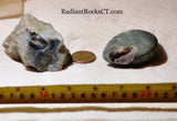 Botswana banded agates 11.2 oz (315 grams) 2 lapidary nodules with windows - radiantrocksct