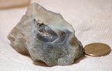 Botswana banded agates 11.2 oz (315 grams) 2 lapidary nodules with windows - radiantrocksct