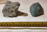 Botswana banded agates 11.2 oz (315 grams) 2 lapidary nodules with windows - radiantrocksct