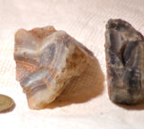 Botswana banded agates 9.4 oz (265 grams) 4 pieces deep red and purple - radiantrocksct
