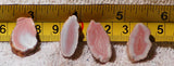 Australian Queensland agate slabs  (4) 12 gms (0.4 oz) pink red white great banding - radiantrocksct