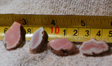 Australian Queensland agate slabs  (4) 12 gms (0.4 oz) pink red white great banding - radiantrocksct