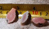 Australian Queensland agate slabs  (4) 12 gms (0.4 oz) pink red white great banding - radiantrocksct