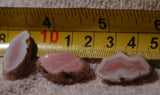 Australian Queensland agate slabs  (4) 12 gms (0.4 oz) pink red white great banding - radiantrocksct
