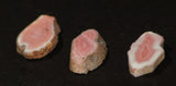 Australian Queensland agate slabs  (4) 12 gms (0.4 oz) pink red white great banding - radiantrocksct