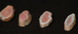 Australian Queensland agate slabs  (4) 12 gms (0.4 oz) pink red white great banding - radiantrocksct